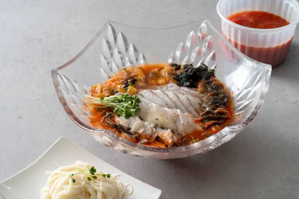 Spicy Fish Stew Korean food dish Assorted Sliced Raw Fish Salmon sashimi Raw Fish Bibimbap Cold Raw Fish Sliced Raw Fish Soup
