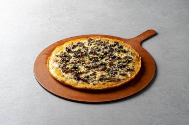 Pizza, bulgogi, pizza, pasta, pastırma, peynir kabuğu, peynir, tatlı patates, çedar peyniri