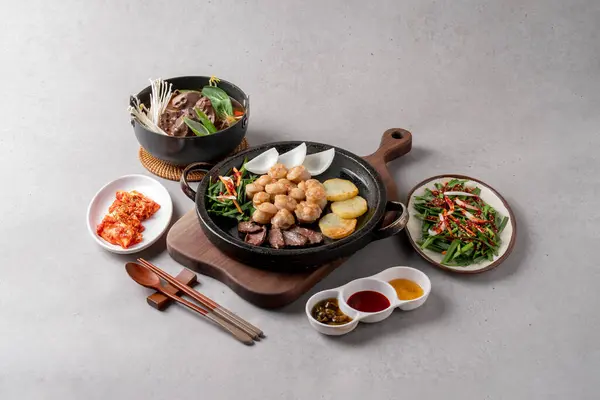 Korean food Korean beef intestine grilled
