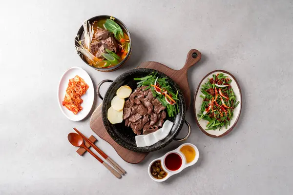 Korean food Korean beef roasted pork belly