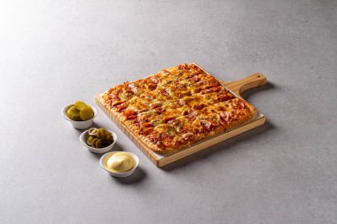 Pizza, tavuk, tavuk budu, kızarmış, pepperoni, bufalo, çubuk, makarna,