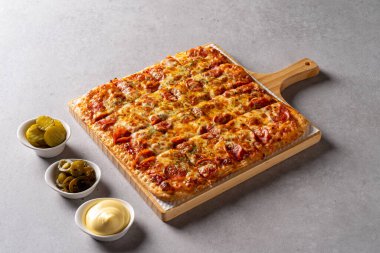 Pizza, tavuk, tavuk budu, kızarmış, pepperoni, bufalo, çubuk, makarna,