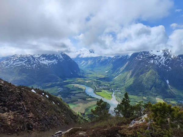 Dolina Rzeki Rauma 800 Wysokości Norwegia — Zdjęcie stockowe