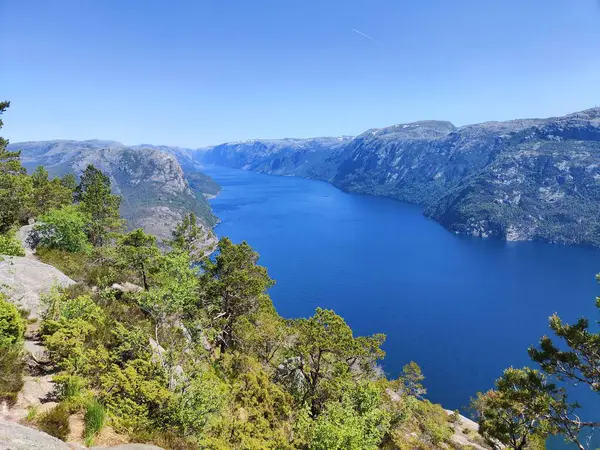 stock image View of Lysefiord from the hiking trail.Norway