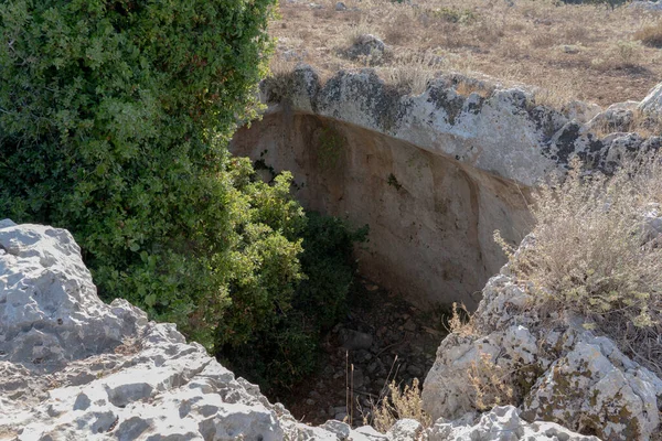 在卡梅尔山上的希伯来人定居点的废墟上 公元二 六世纪 — 图库照片