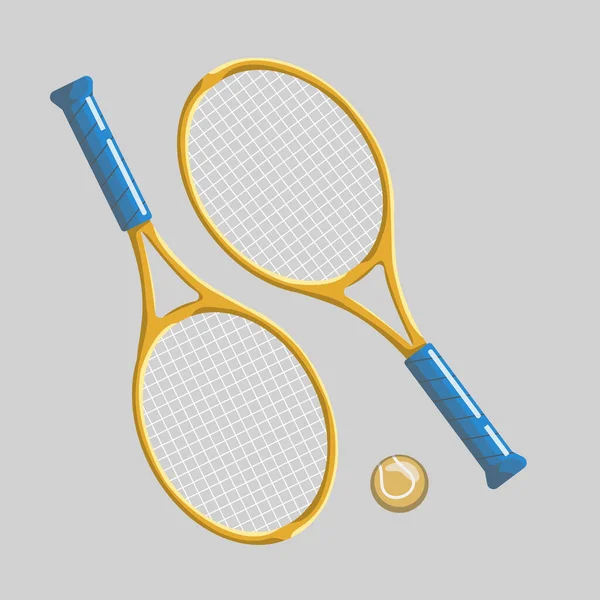 Tenis Raketleri Tenis Topu Vektör Illüstrasyonu — Stok Vektör