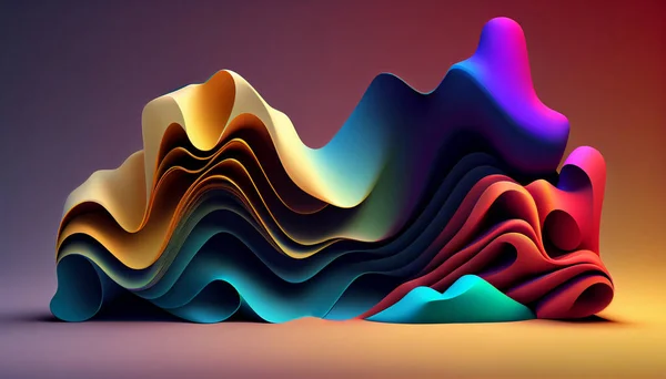 Abstract colorful gradient wave background.