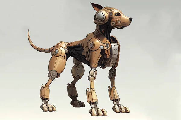 Dog robot husky future technology anime game characters.