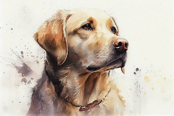 Dog drawing with bit of watercolour.
