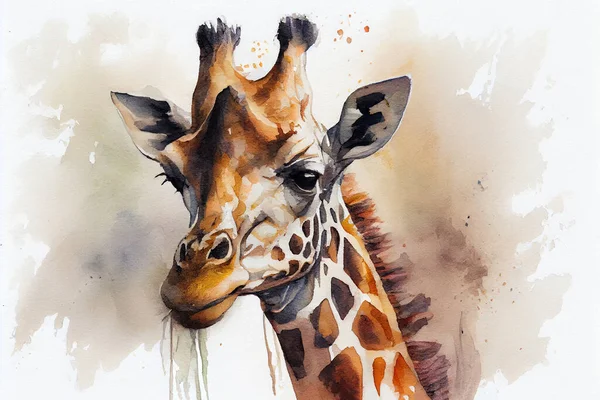 Giraffe drawing with bit of watercolour.