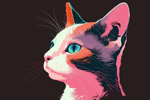 Cat avatar cute pink colorful.