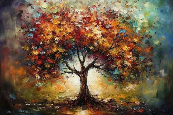 Tree of life oil painting.