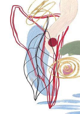 Doğrusal çiçeğin suluboya Noel posteri, mor, mavi ve bej benekler. Beyaz arka planda izole edilmiş elle boyanmış bitkilerin kartı. Tasarım, baskı ve arkaplan için botanik illüstrasyon