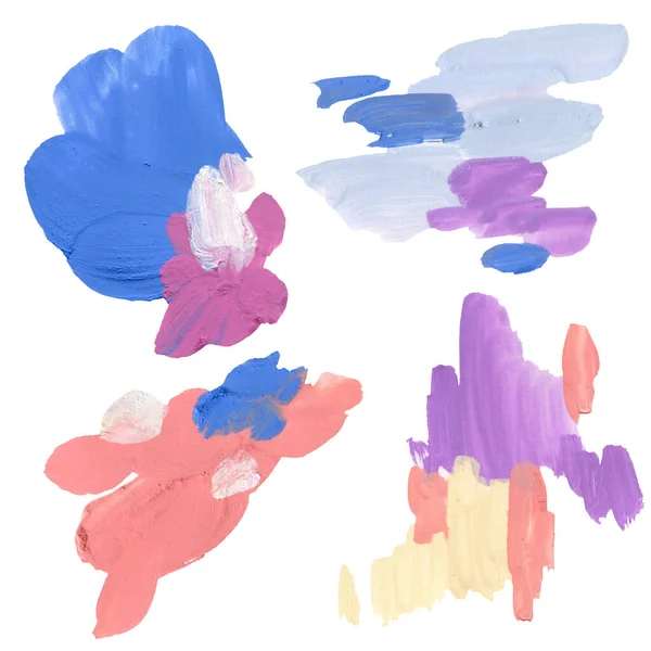 Fondo Abstracto Acrílico Texturas Rosa Azul Beige Ilustración Pastel Pintada —  Fotos de Stock