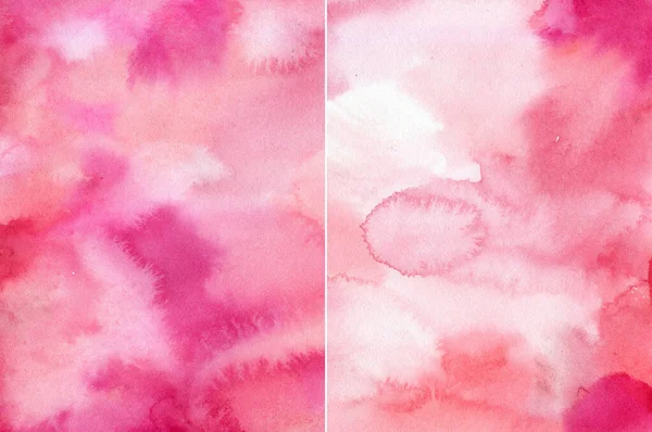 Akwarela Abstrakcyjne Tekstury Różowe Białe Plamy Ręcznie Malowane Pastelowe Ilustracje — Zdjęcie stockowe