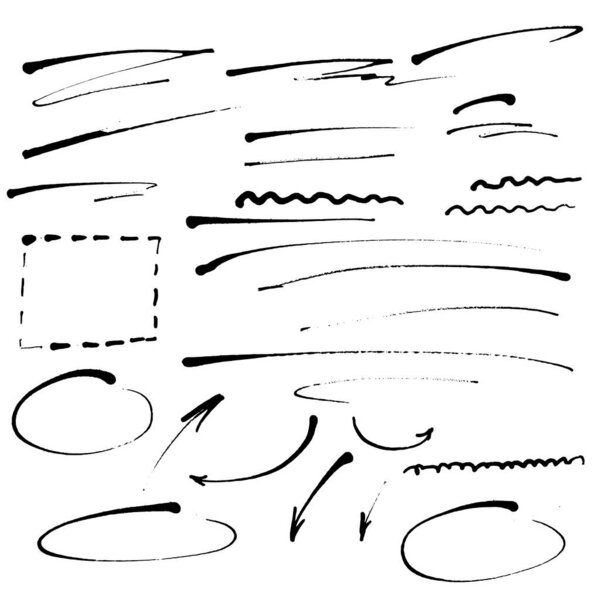 Набор векторных орнаментов и каракулей. Ручной рисунок на белом фоне