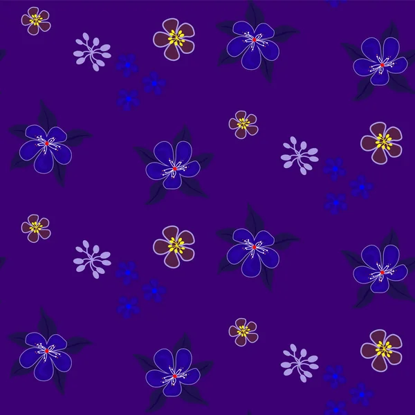 Einfache Flache Moderne Zeichnung Florale Textur Für Textil Und Modedesign — Stockvektor