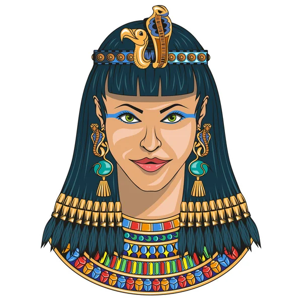 Cléopâtre Illustration Vectorielle Une Reine Égypte — Image vectorielle