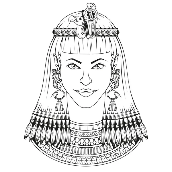 Cleopatra Vector Illustration Sketch Queen Egypt — Stock Vector