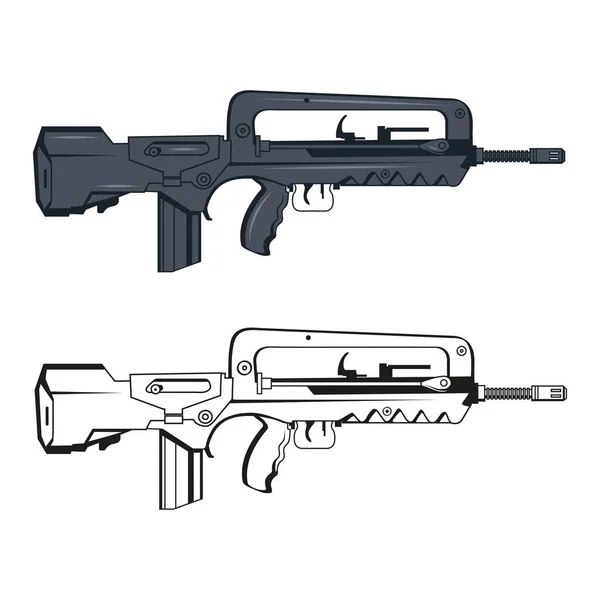 Famílias Armas Ilustração Vetorial Arma Assalto Imagens Arma Fogo —  Vetores de Stock