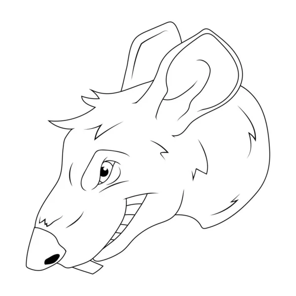 Szczur Wektorowa Ilustracja Szkicowej Myszy Kreskówka Uśmiechnięty Zły Szczur — Wektor stockowy