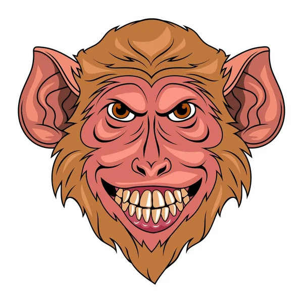猿の顔 チンパンジーのベクトル図 動物園の肖像野生動物 — ストックベクタ