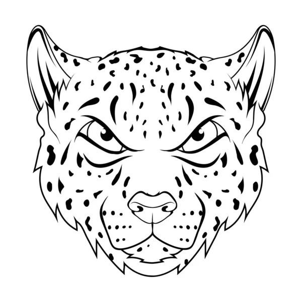 Leopardo Delle Nevi Illustrazione Vettoriale Uno Schizzo Irbis Gatti Selvatici — Vettoriale Stock