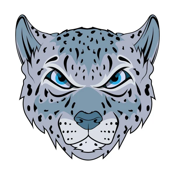 Leopardo Delle Nevi Illustrazione Vettoriale Gatto Selvatico Irbis Barre — Vettoriale Stock