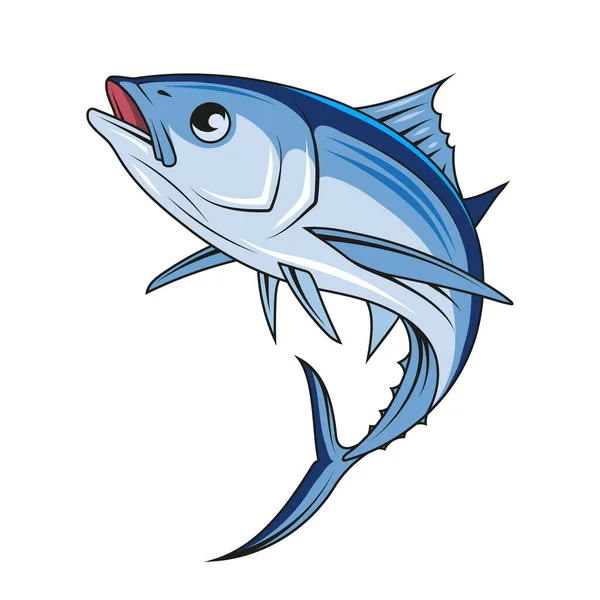 Tuna Vector Illustration Fish Seafood Menu — Stock Vector