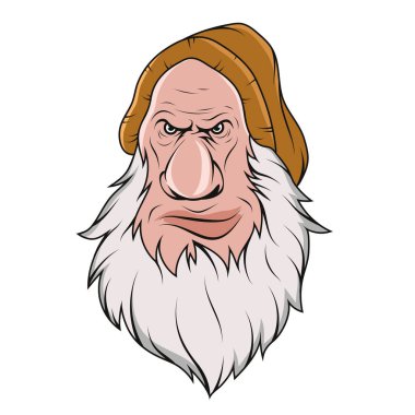 Cücelerin kafası. Mitolojik bir yaratığın vektör çizimi. Sihir ve simyada minyatür bir ruh.