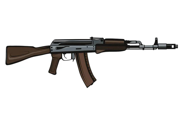 Arma Ilustração Vetorial Uma Metralhadora Kalashnikov Soldado Automático —  Vetores de Stock