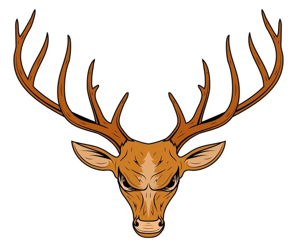 Cabeça Veado Ilustração Vetorial Animal Selvagem Logotipo Caça — Vetor de Stock