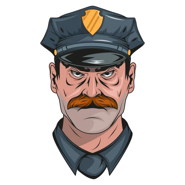 Полицейский Векторная Иллюстрация Профессионального Офицера Мужского Пола Работа Гибдд — стоковый вектор
