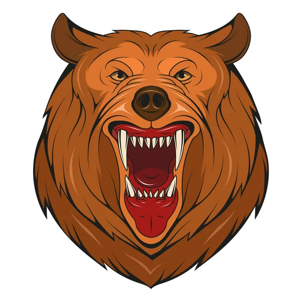怒ってる熊 グリズリーのベクトルイラスト 熊の熊 — ストックベクタ