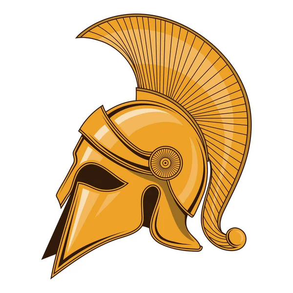 Greek Helmet Vector Illustration Spartan Warrior Trojan Spartan Ancient Greek — Stock Vector