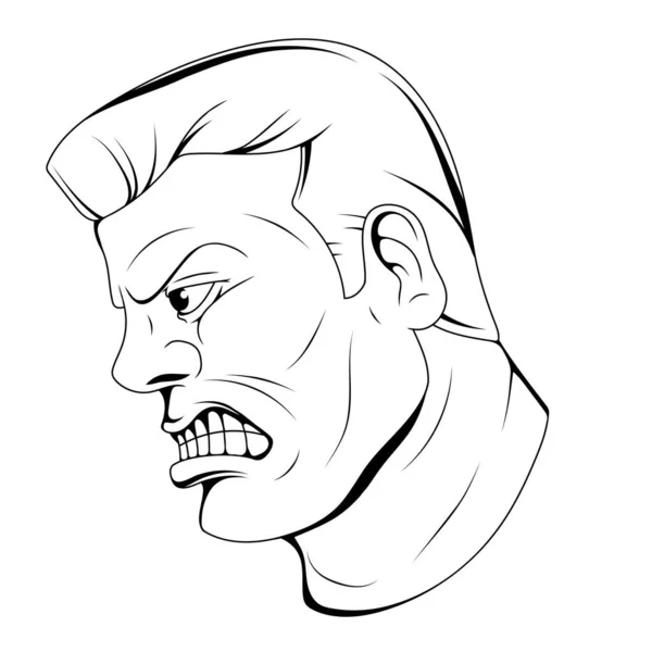 Evil Man Vector Illustration Sketch Evil Sinister Man Super Villain — Stock Vector