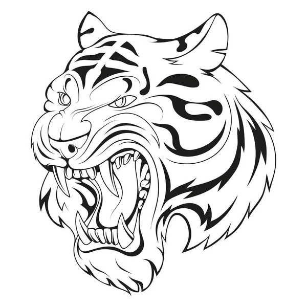 Tygr Vektorová Ilustrace Divokého Dravce Čínský Nový Rok Safari Zvíře — Stockový vektor