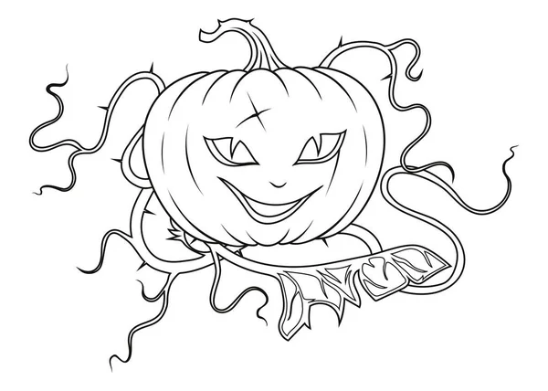 Halloween Pumpkin Vector Illustration Sketch Autumn Symbol Halloween Scary Pumpkin — Stock Vector