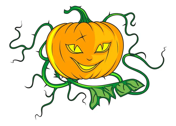Dynia Halloween Wektorowa Ilustracja Jesiennego Symbolu Halloween Straszna Dynia Uśmiechem — Wektor stockowy