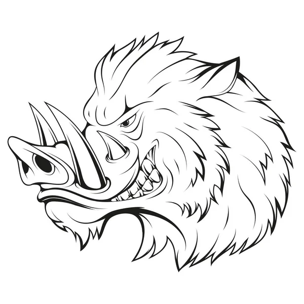 Wildschweine Vektor Illustration Einer Skizze Wildschwein Seite Symbol Für Tierwelt — Stockvektor
