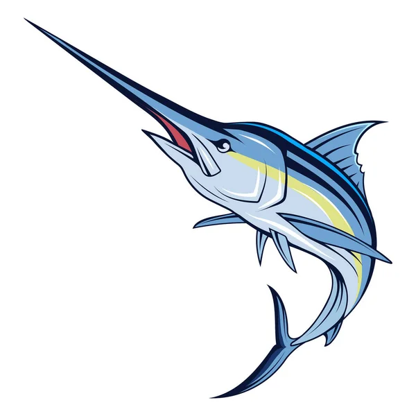 Marlin Vektorová Ilustrace Mořského Mečouna Rybolovná Činnost Salwater Sport Magnemouth — Stockový vektor