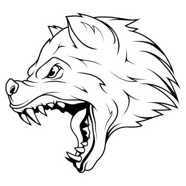 Wolverine. Kızgın bir orman hayvanının robot resmi..