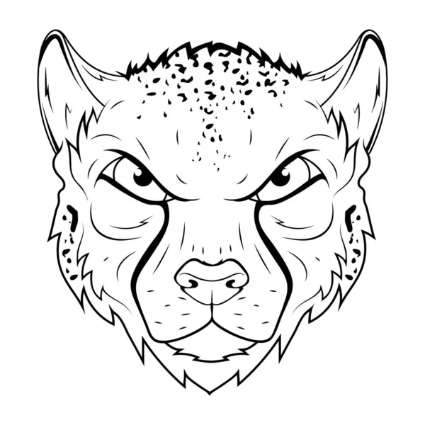 Cheetah Ilustração Vetorial Esboço Animal Selvagem Africano Acinonyx Jubatus — Vetor de Stock