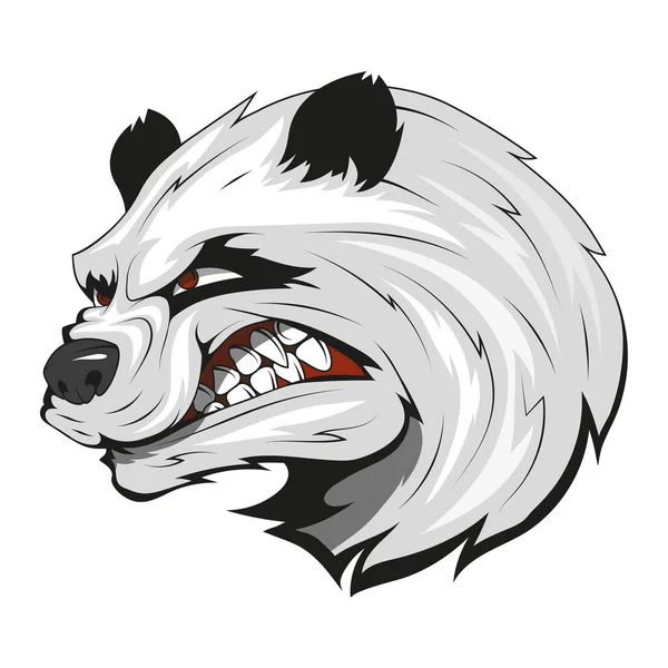 Malvado Panda Ilustración Vectorial Oso Panda Enojado — Archivo Imágenes Vectoriales
