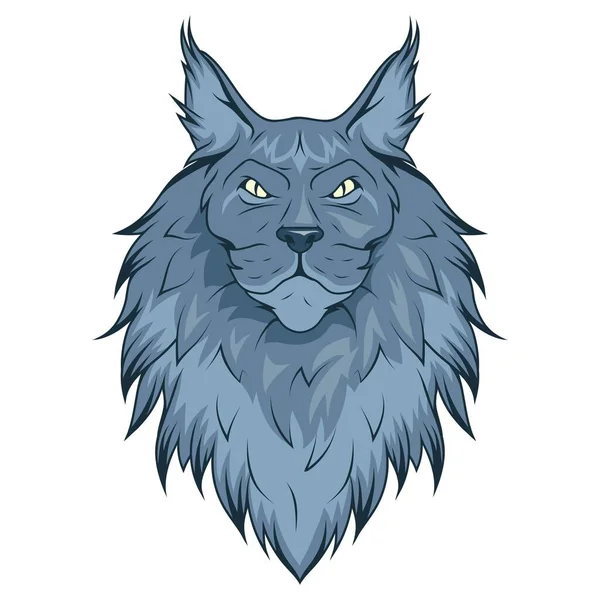 Maine Mýval Kočka Vektorová Ilustrace Zázvoru Kotě Ilustrace Pro Kočičí — Stockový vektor