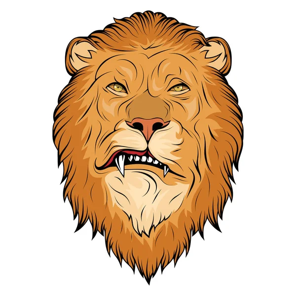 ライオン 轟音ライオンの顔のベクトルイラスト アフリカ野生動物 — ストックベクタ