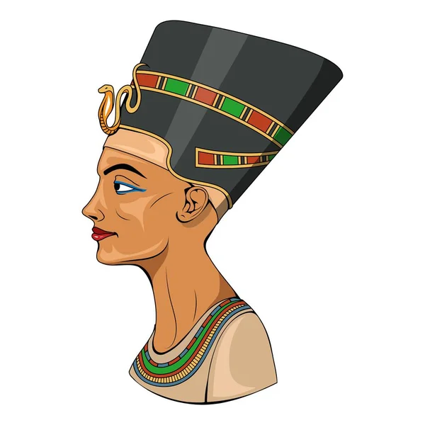 Néfertiti Illustration Vectorielle Une Belle Femme Égyptienne Déesse Princesse Épouse — Image vectorielle