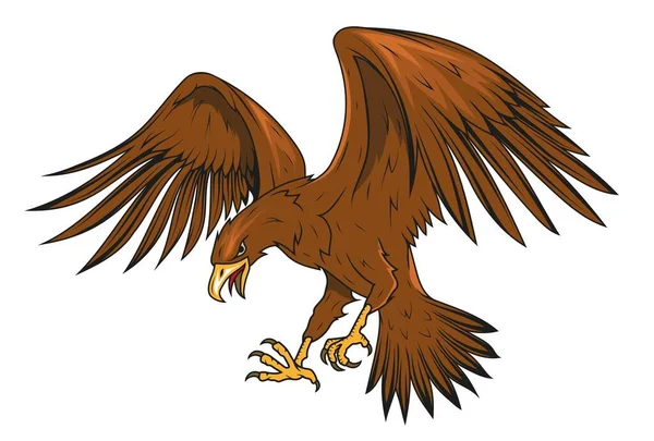 Αετός Εικονογράφηση Διάνυσμα Ενός Ιπτάμενου Φαλακρού Αετού Εθνικό Σύμβολο Των — Διανυσματικό Αρχείο