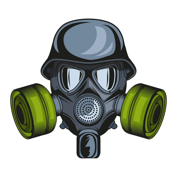 Gasmasker Een Helm Vector Illustratie Van Een Chemisch Gasmasker Masker — Stockvector