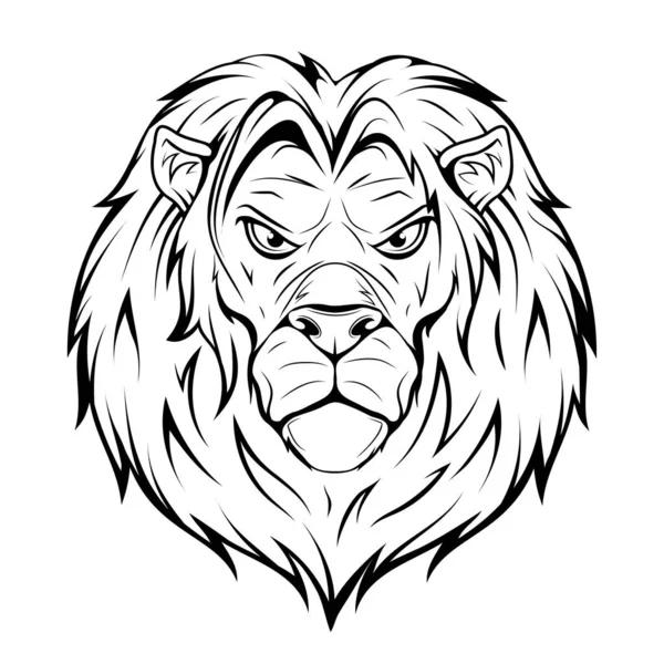 Злой Королевский Лев Векторная Иллюстрация Дикого Животного Злой Лев — стоковый вектор